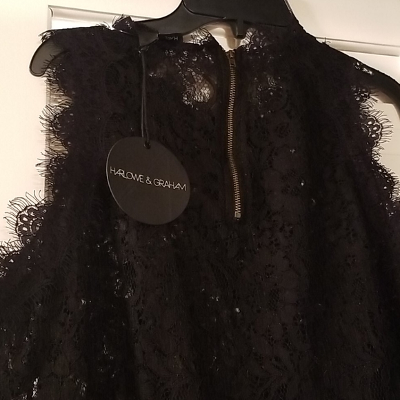 😍 Nordstrom new w/tags sassy black lace top 👌 🔥 - Picture 3 of 6